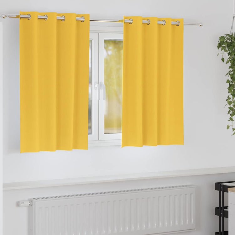 Vidaxl rideaux occultants avec anneaux 2 pcs jaune moutarde 140 x 140 cm