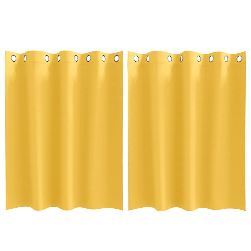 Vidaxl rideaux occultants avec anneaux 2 pcs jaune moutarde 140 x 140 cm