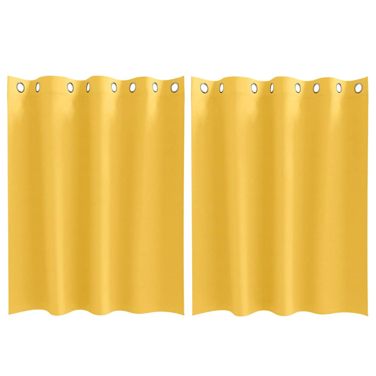 Vidaxl rideaux occultants avec anneaux 2 pcs jaune moutarde 140 x 140 cm
