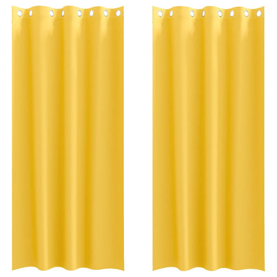 Vidaxl rideaux occultants avec anneaux 2 pcs jaune moutarde 260 x 140 cm