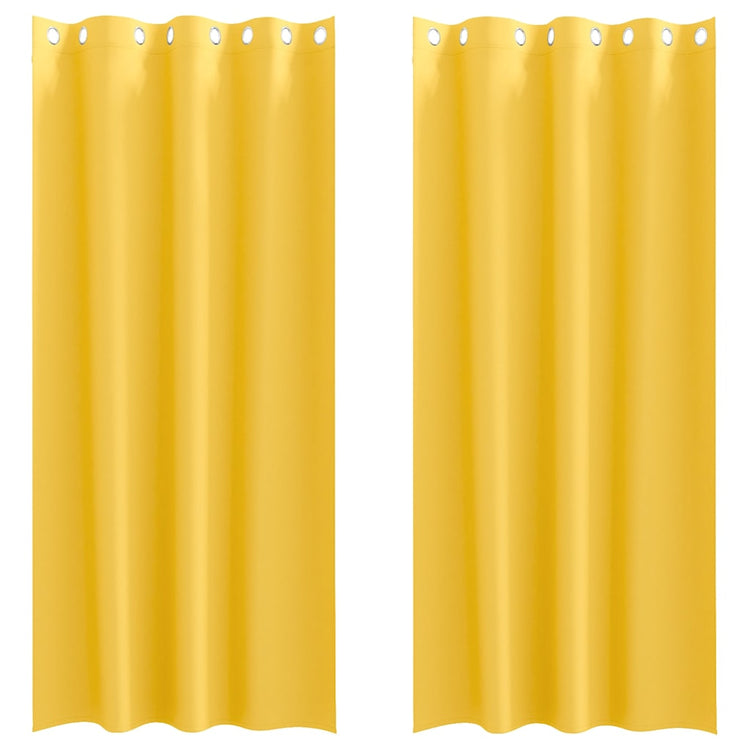 Vidaxl rideaux occultants avec anneaux 2 pcs jaune moutarde 260 x 140 cm
