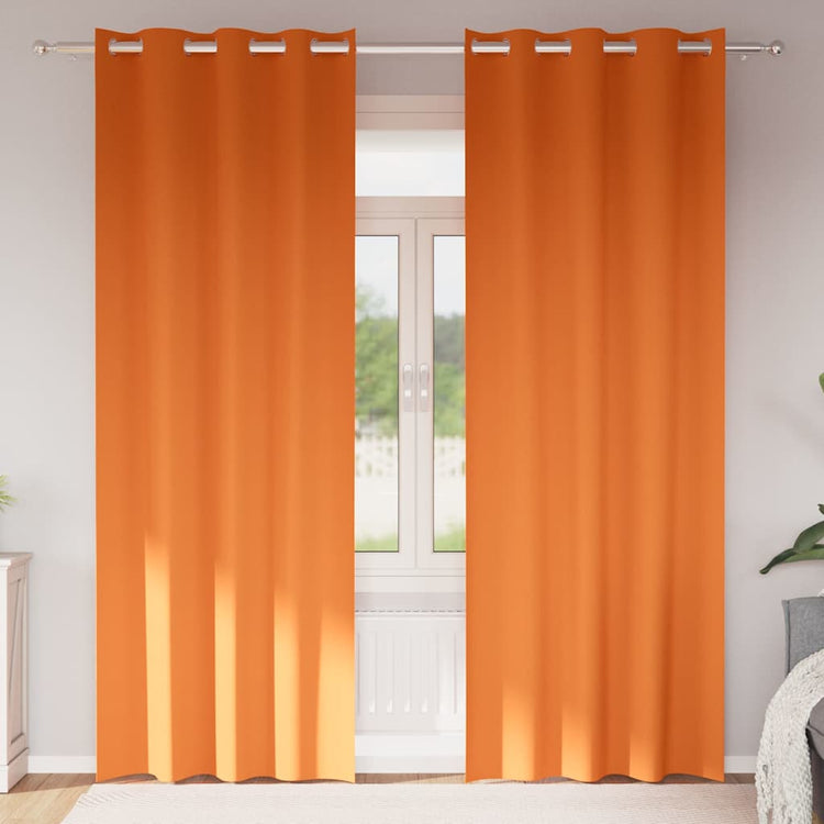 VidaXL rideaux occultants avec anneaux 2 pcs orange vif 260 x 140 cm
