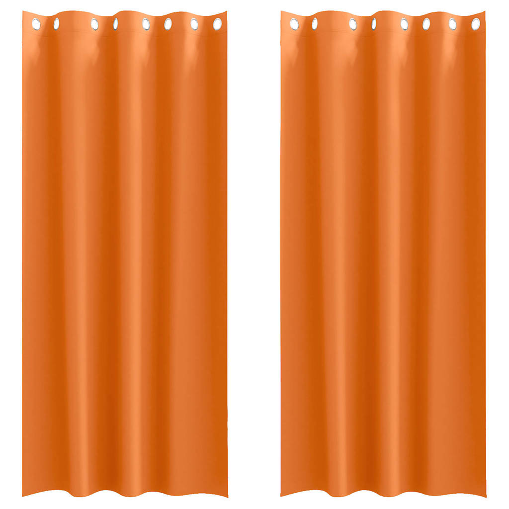 VidaXL rideaux occultants avec anneaux 2 pcs orange vif 260 x 140 cm