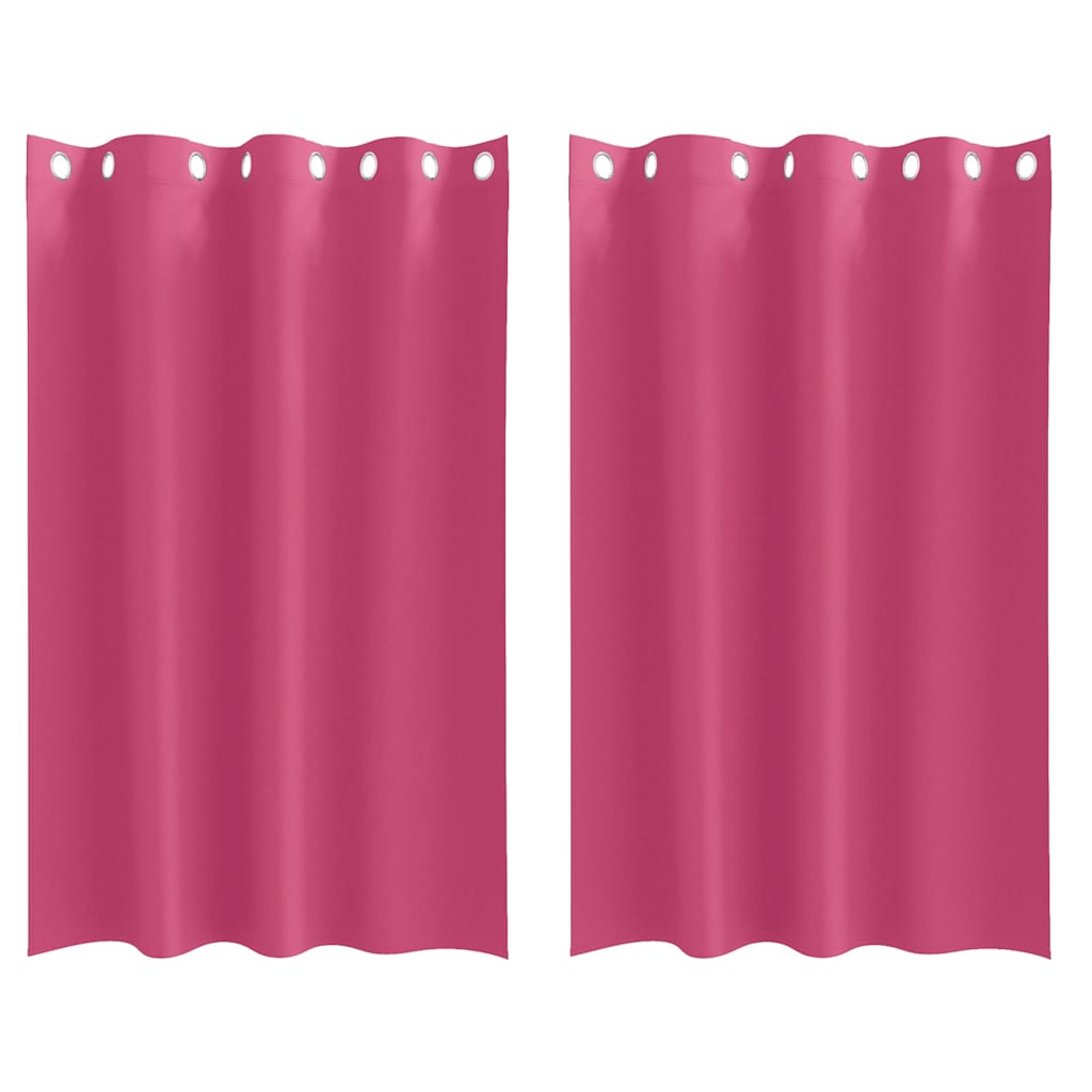 Vidaxl rideaux occultants avec anneaux 2 pcs rose vif 175 x 140 cm