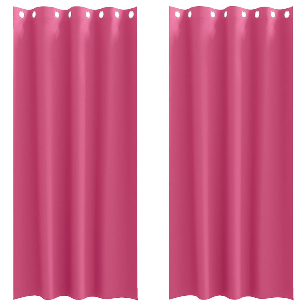 Vidaxl rideaux occultants avec anneaux 2 pcs rose vif 225 x 140 cm