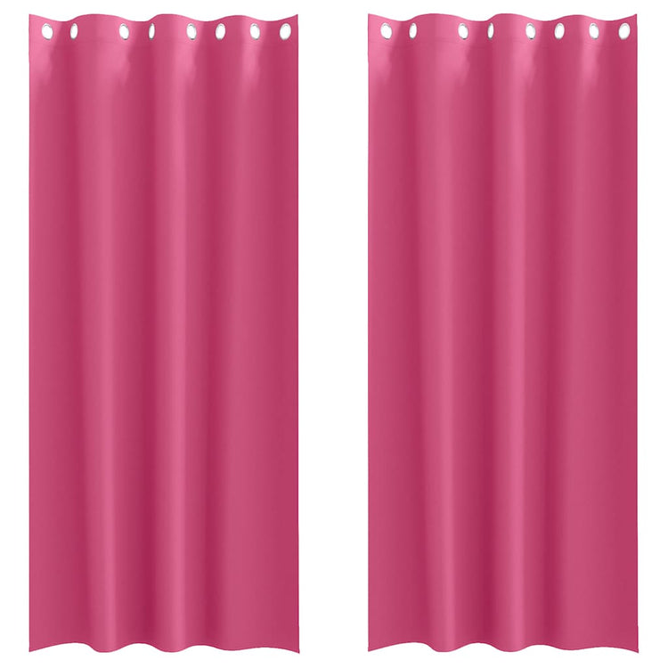 Vidaxl rideaux occultants avec anneaux 2 pcs rose vif 225 x 140 cm