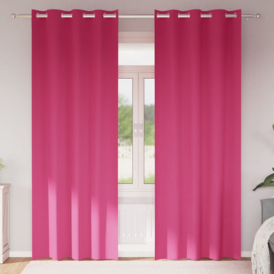 Vidaxl rideaux occultants avec anneaux 2 pcs rose vif 260 x 140 cm