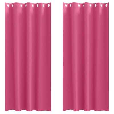 Vidaxl rideaux occultants avec anneaux 2 pcs rose vif 260 x 140 cm