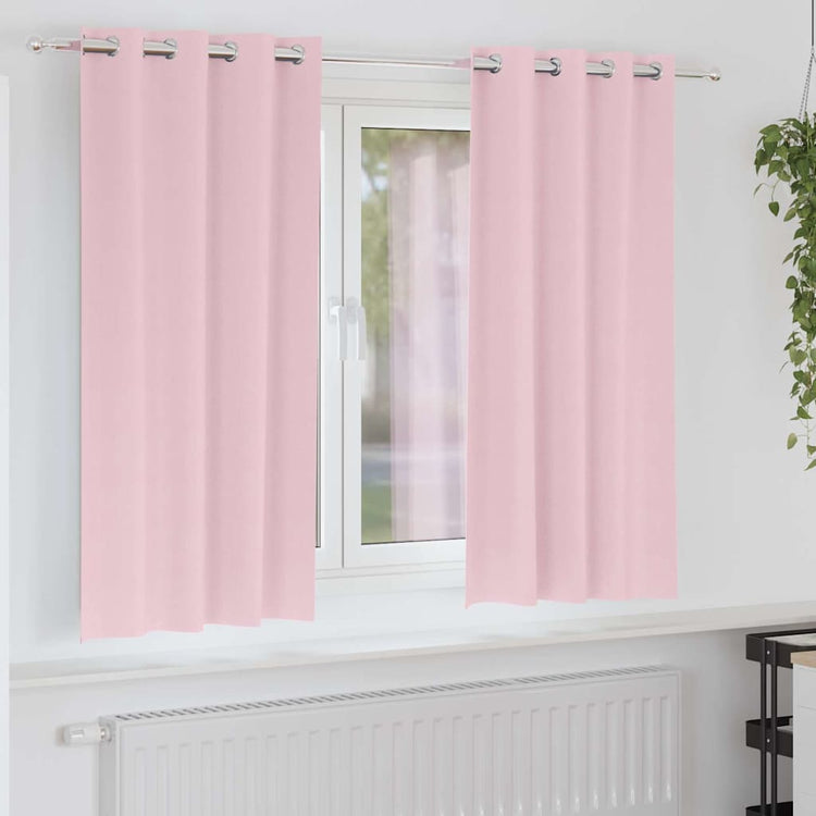 Vidaxl rideaux occultants avec anneaux 2 pcs rose bébé 175 x 140 cm