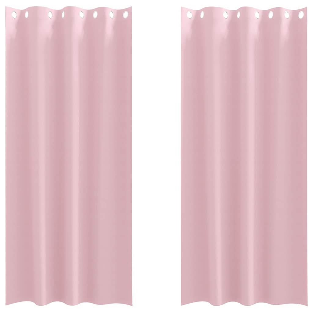 VidaXL rideaux occultants avec anneaux 2 pcs rose bébé 225 x 140 cm