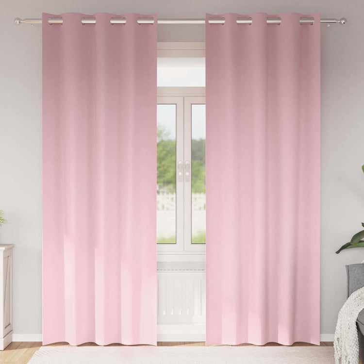 Vidaxl rideaux occultants avec anneaux 2 pcs rose bébé 260 x 140 cm