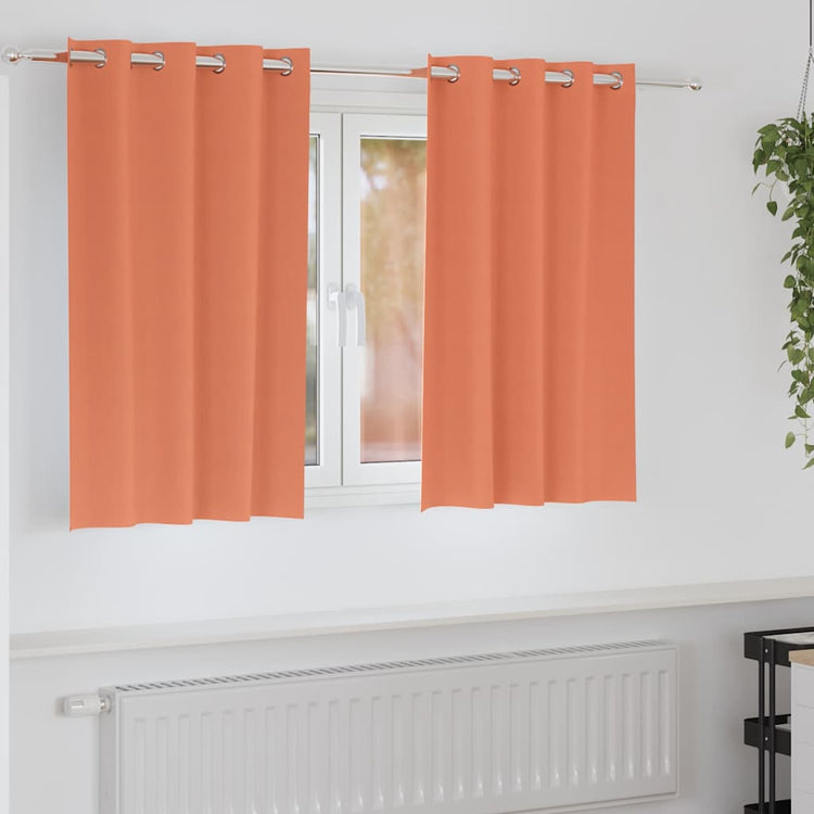 Vidaxxl rideaux occultants avec anneaux 2 pcs terre cuite 140 x 140 cm