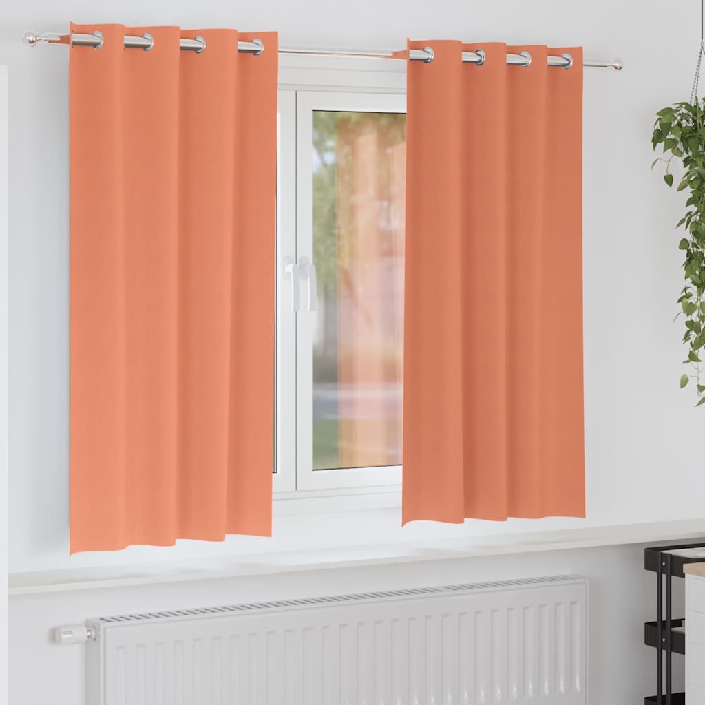 Vidaxl rideaux occultants avec anneaux 2 pcs terre cuite 175 x 140 cm