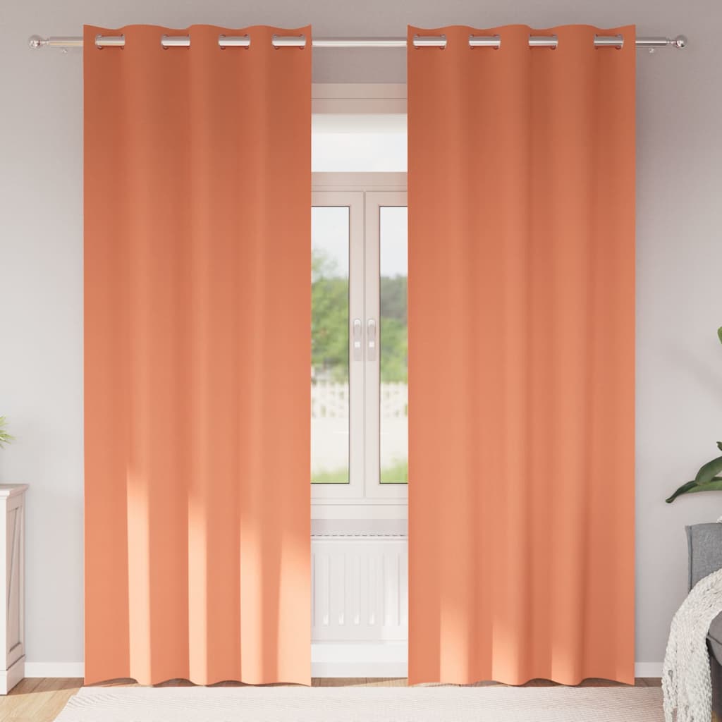 Vidaxxl rideaux occultants avec anneaux 2 pcs terre cuite 225 x 140 cm