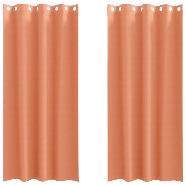 Vidaxxl rideaux occultants avec anneaux 2 pcs terre cuite 225 x 140 cm