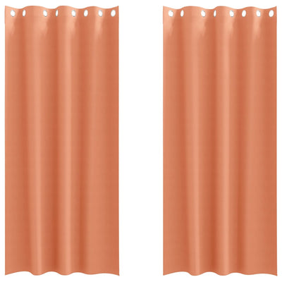 Vidaxxl rideaux occultants avec anneaux 2 pcs terre cuite 245 x 140 cm
