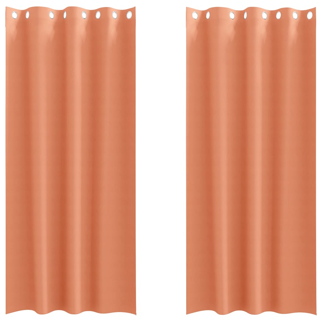 Vidaxxl rideaux occultants avec anneaux 2 pcs terre cuite 260 x 140 cm