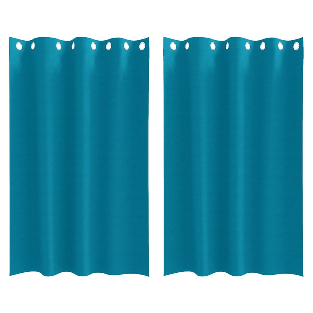 Vidaxxl rideaux occultants avec anneaux 2 pcs turquoise 175 x 140 cm