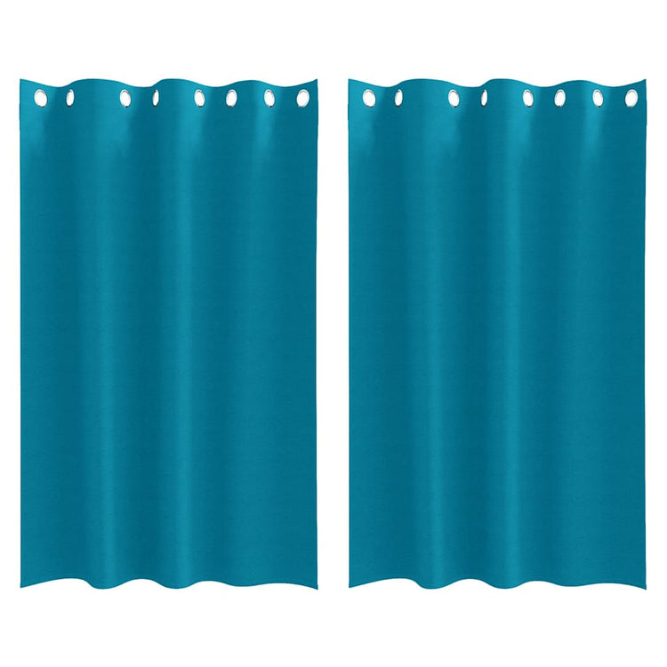 Vidaxxl rideaux occultants avec anneaux 2 pcs turquoise 175 x 140 cm