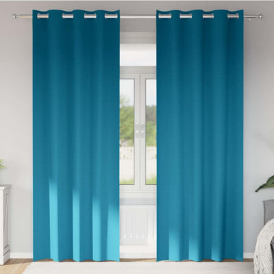 VidaXL rideaux occultants avec anneaux 2 pcs turquoise 245 x 140 cm