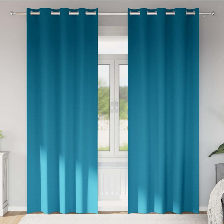 VidaXL rideaux occultants avec anneaux 2 pcs turquoise 245 x 140 cm