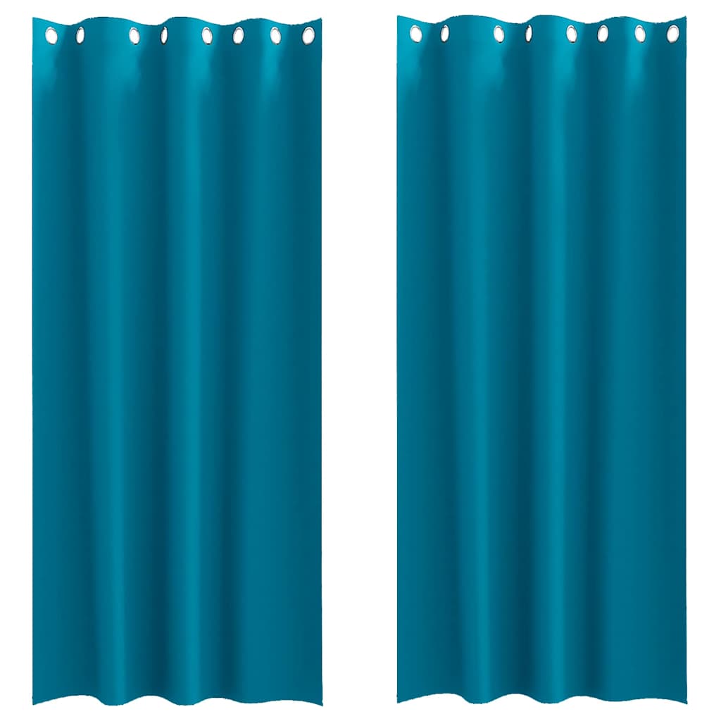 VidaXL rideaux occultants avec anneaux 2 pcs turquoise 245 x 140 cm