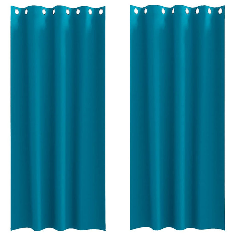 VidaXL rideaux occultants avec anneaux 2 pcs turquoise 245 x 140 cm