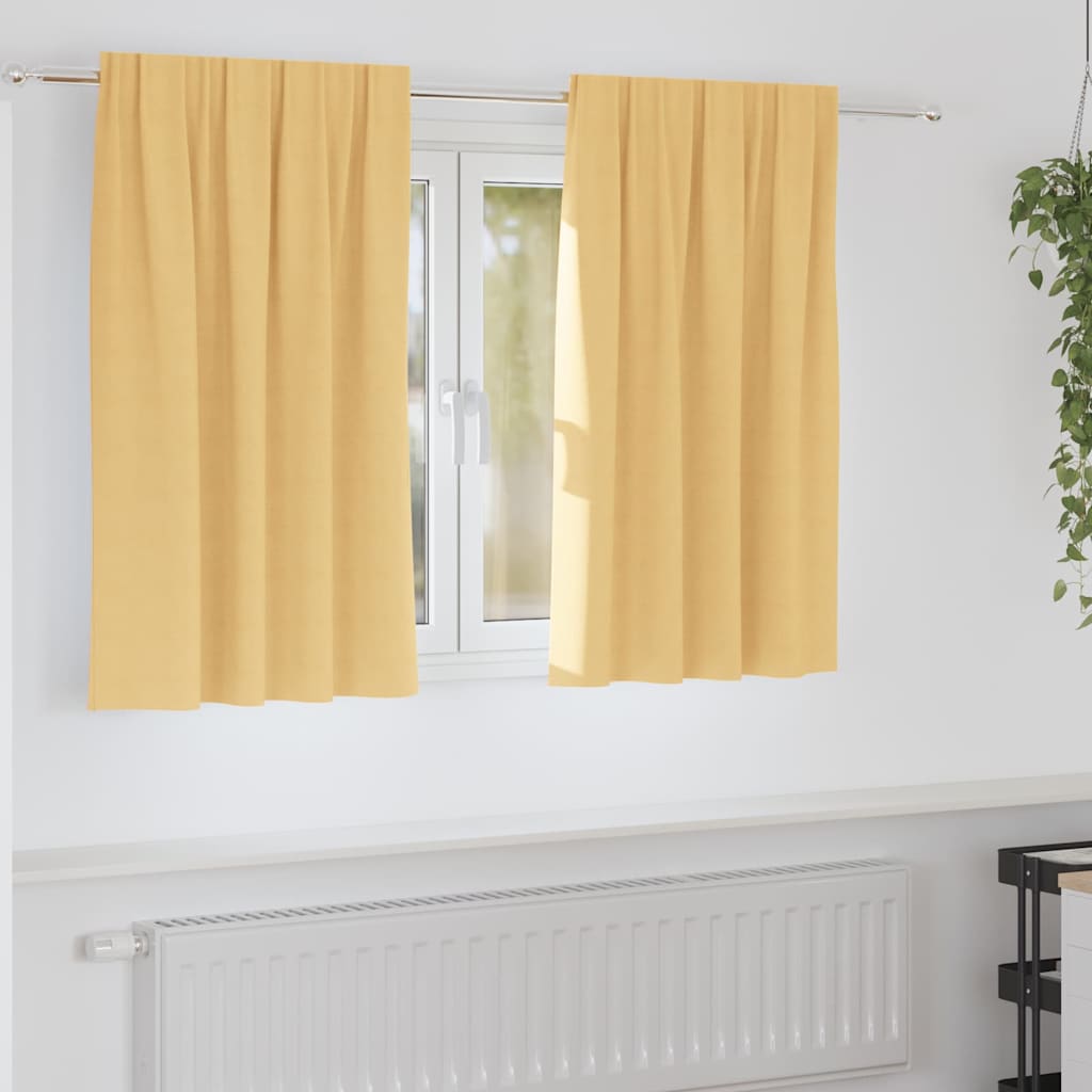 Vidaxl rideaux occultants avec anneaux 2 pcs beige 140 x 140 cm
