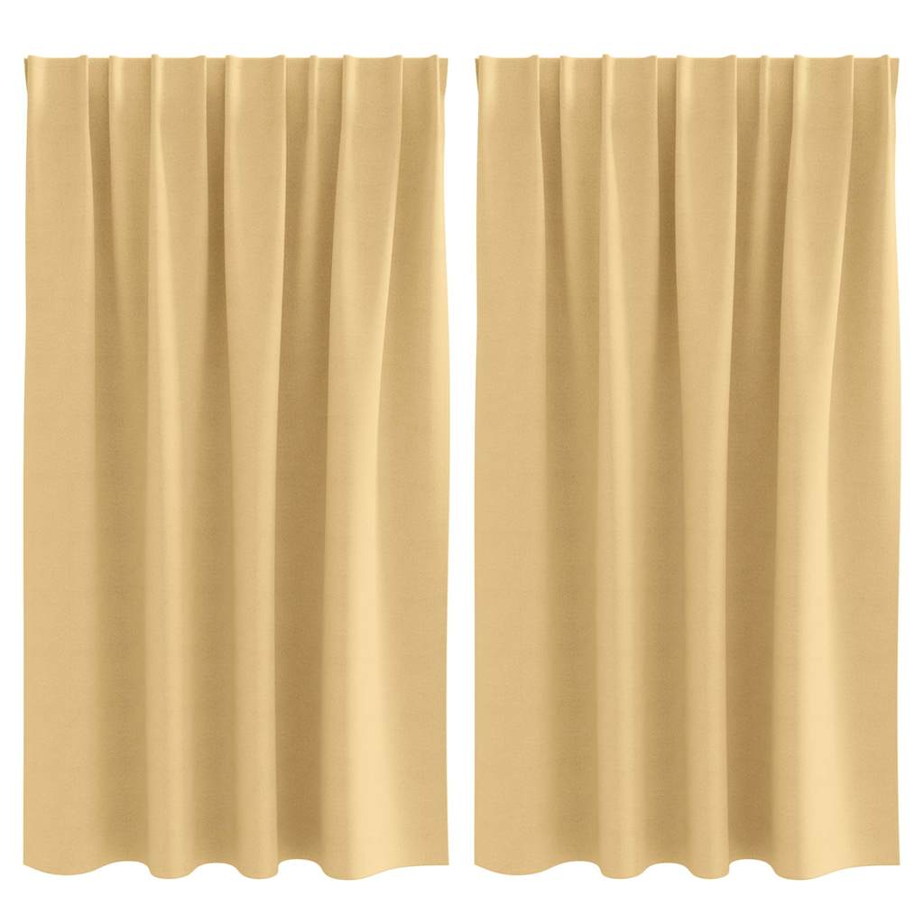 Vidaxl rideaux occultants avec anneaux 2 pcs beige 140 x 140 cm