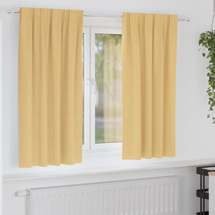 Vidaxl rideaux occultants avec anneaux 2 pcs beige 175 x 140 cm