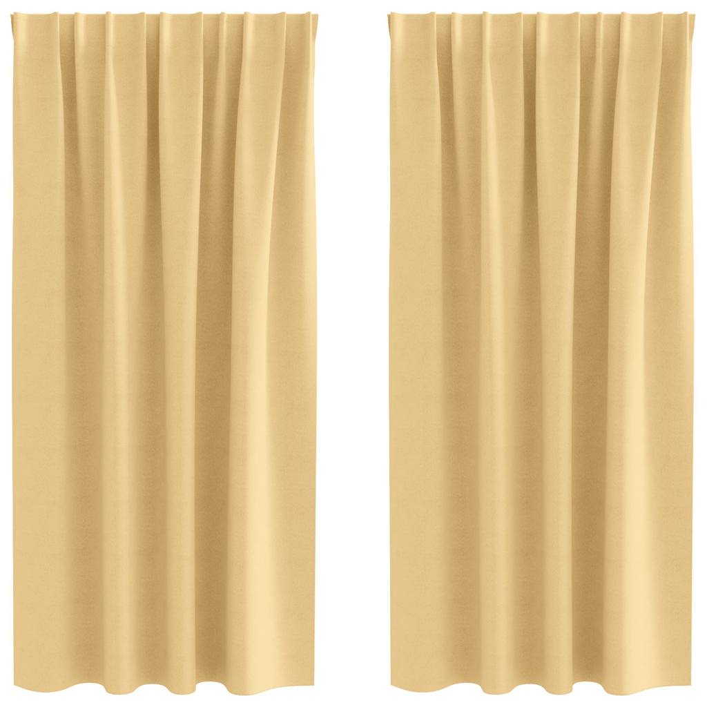 Vidaxl rideaux occultants avec anneaux 2 pcs beige 175 x 140 cm