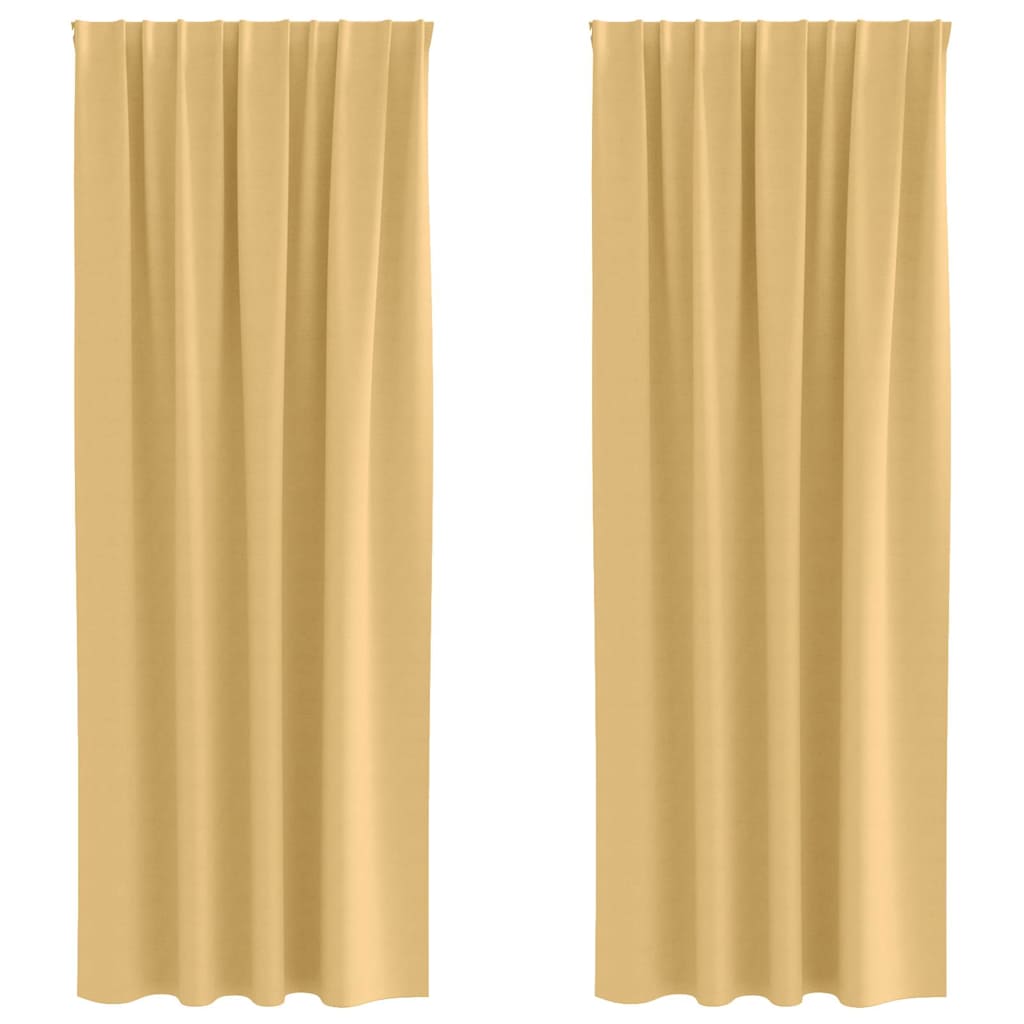 Vidaxl rideaux occultants avec anneaux 2 pcs beige 225 x 140 cm