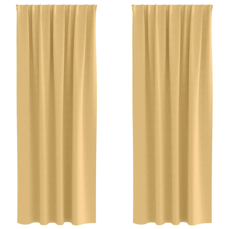Vidaxl rideaux occultants avec anneaux 2 pcs beige 225 x 140 cm