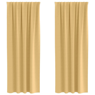 Vidaxl rideaux occultants avec anneaux 2 pcs beige 245 x 140 cm