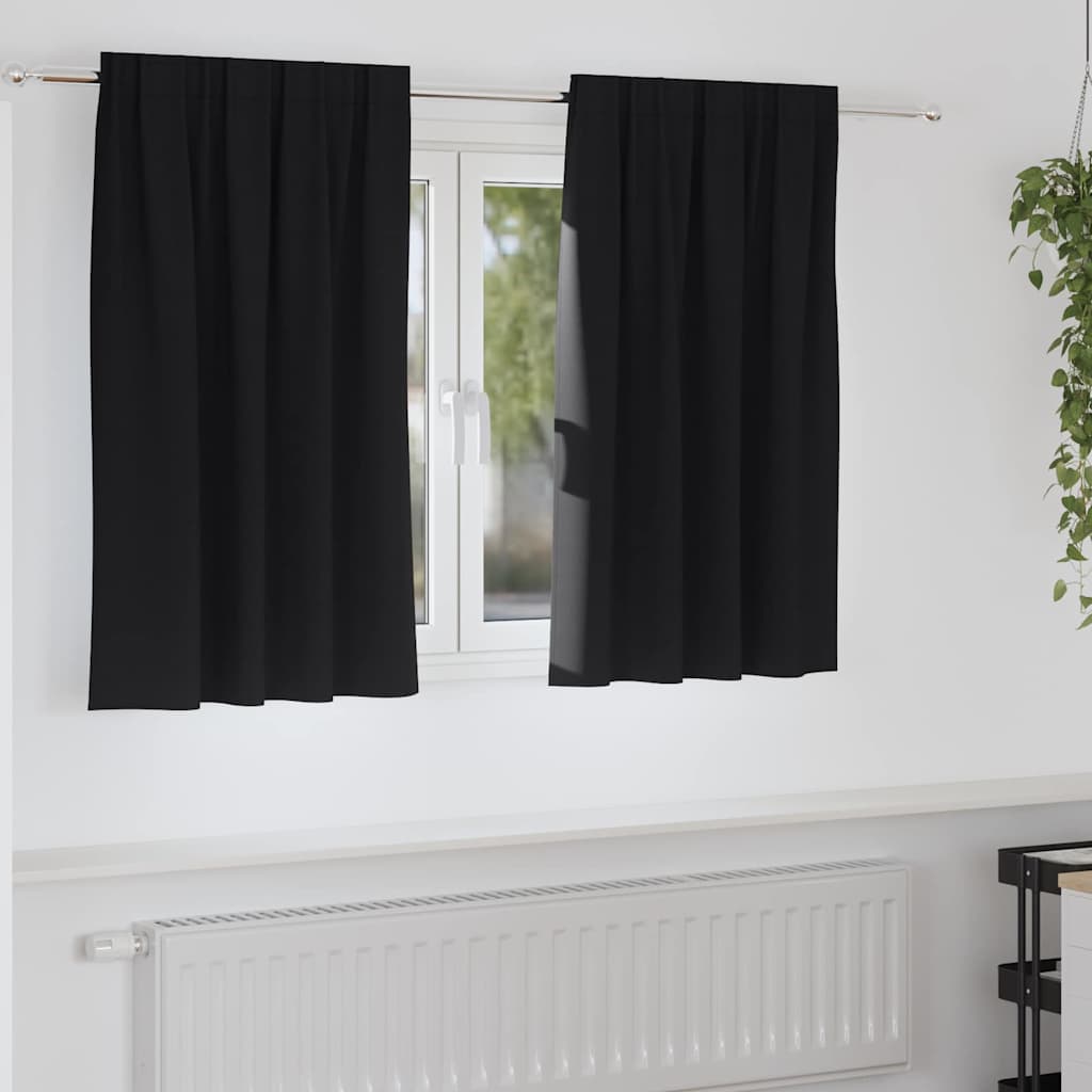 VidaXL rideaux occultants avec anneaux 2 pcs noir 140 x 140 cm