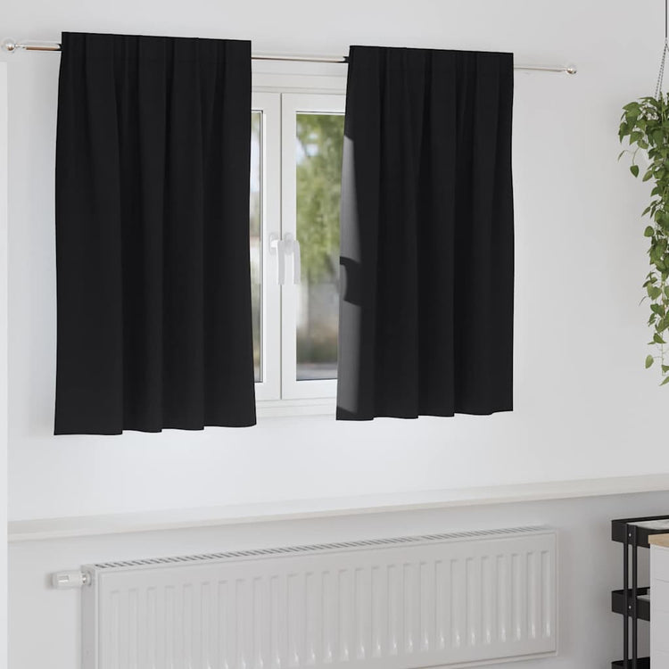 VidaXL rideaux occultants avec anneaux 2 pcs noir 140 x 140 cm