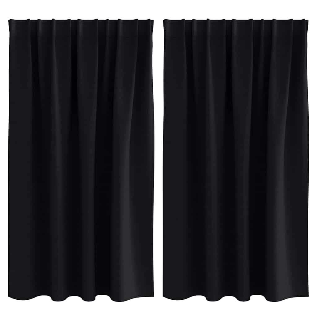 VidaXL rideaux occultants avec anneaux 2 pcs noir 140 x 140 cm