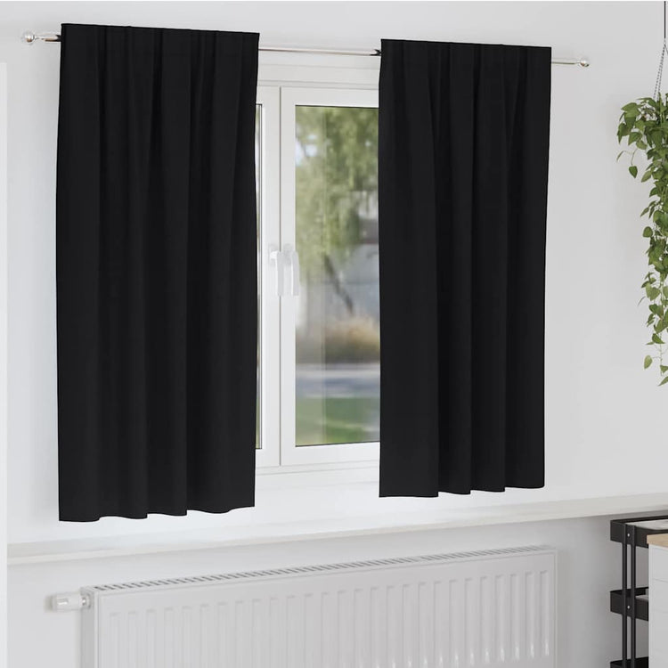 VidaXL rideaux occultants avec anneaux 2 pcs noir 175 x 140 cm