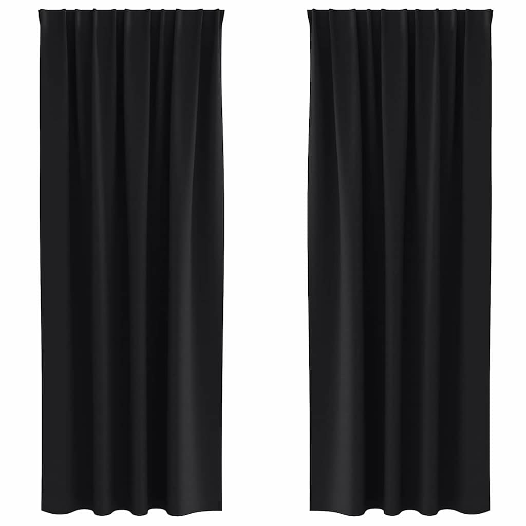 VidaXL rideaux occultants avec anneaux 2 pcs noir 225 x 140 cm