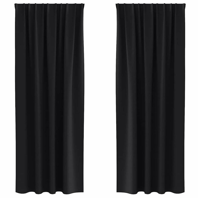 VidaXL rideaux occultants avec anneaux 2 pcs noir 245 x 140 cm