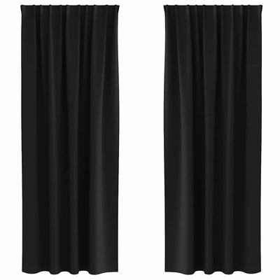 VidaXL rideaux occultants avec anneaux 2 pcs noir 260 x 140 cm
