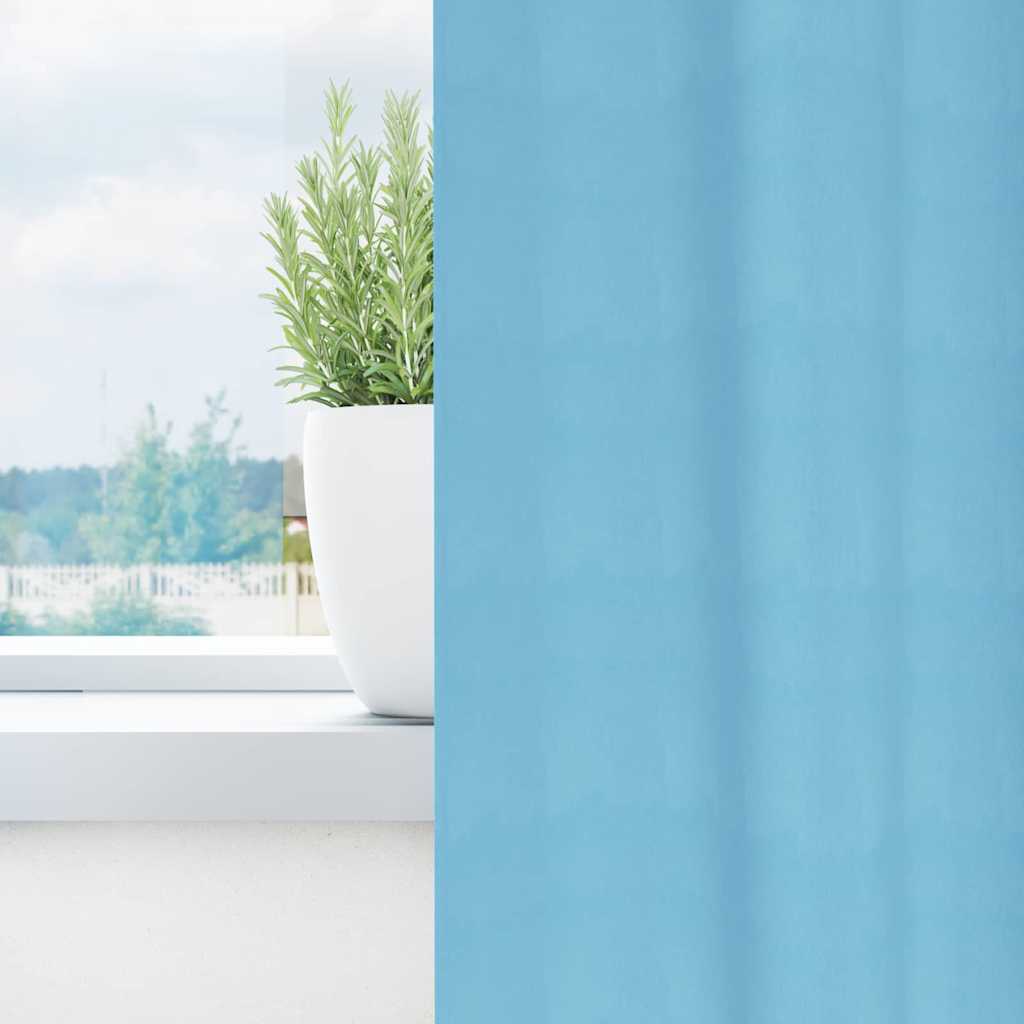 Vidaxl rideaux occultants avec anneaux 2 pcs bleu clair 140 x 140 cm