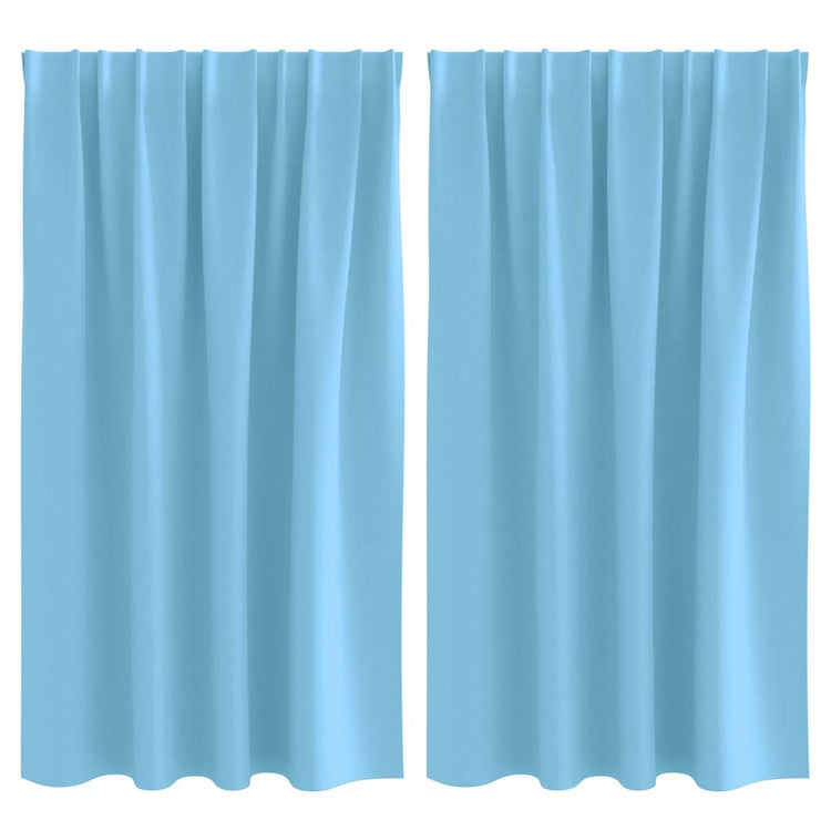 Vidaxl rideaux occultants avec anneaux 2 pcs bleu clair 140 x 140 cm