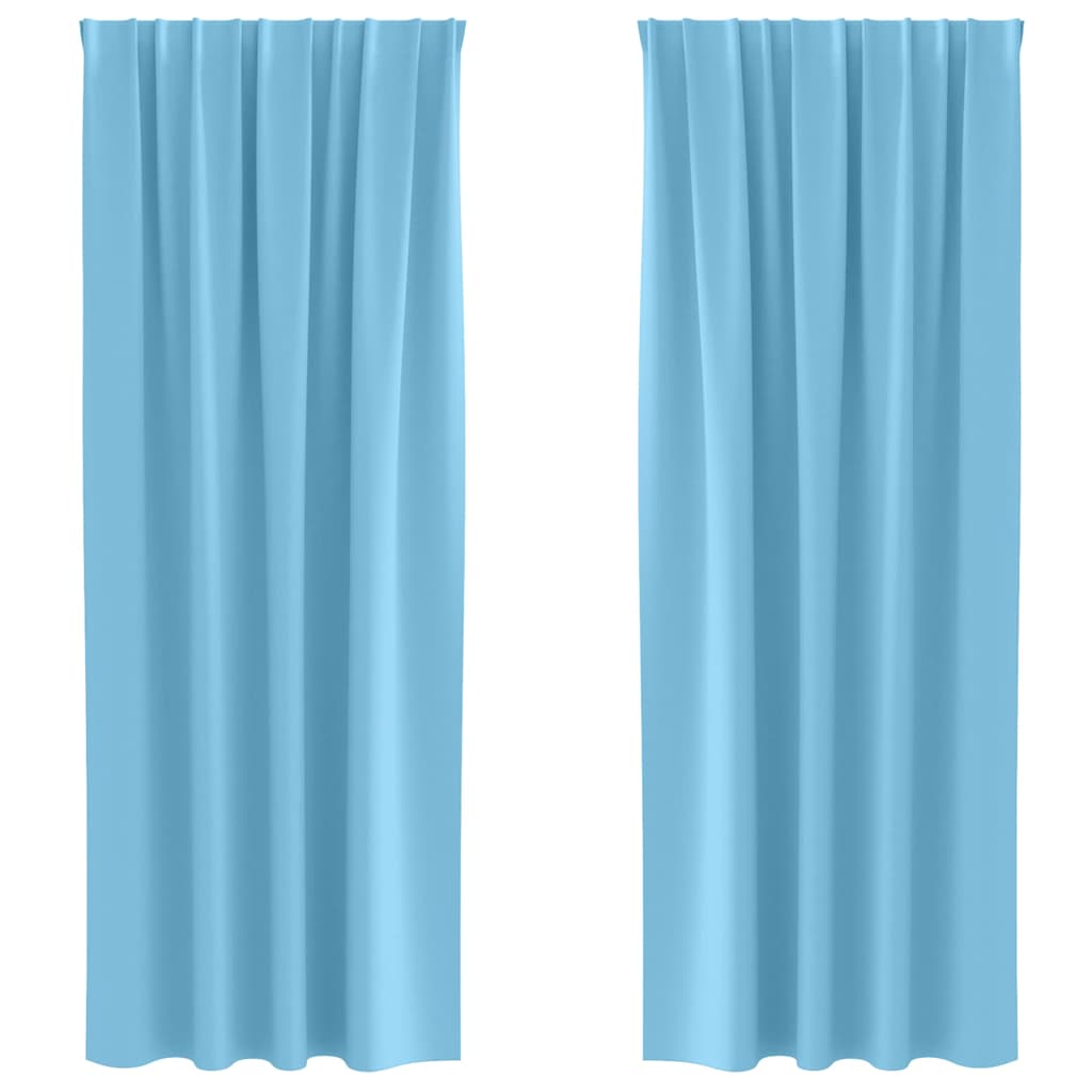 Vidaxl rideaux occultants avec anneaux 2 pcs bleu clair 245 x 140 cm