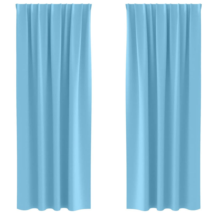 Vidaxl rideaux occultants avec anneaux 2 pcs bleu clair 245 x 140 cm