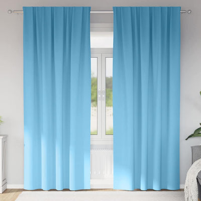 Vidaxl rideaux occultants avec anneaux 2 pcs bleu clair 260 x 140 cm