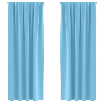 Vidaxl rideaux occultants avec anneaux 2 pcs bleu clair 260 x 140 cm