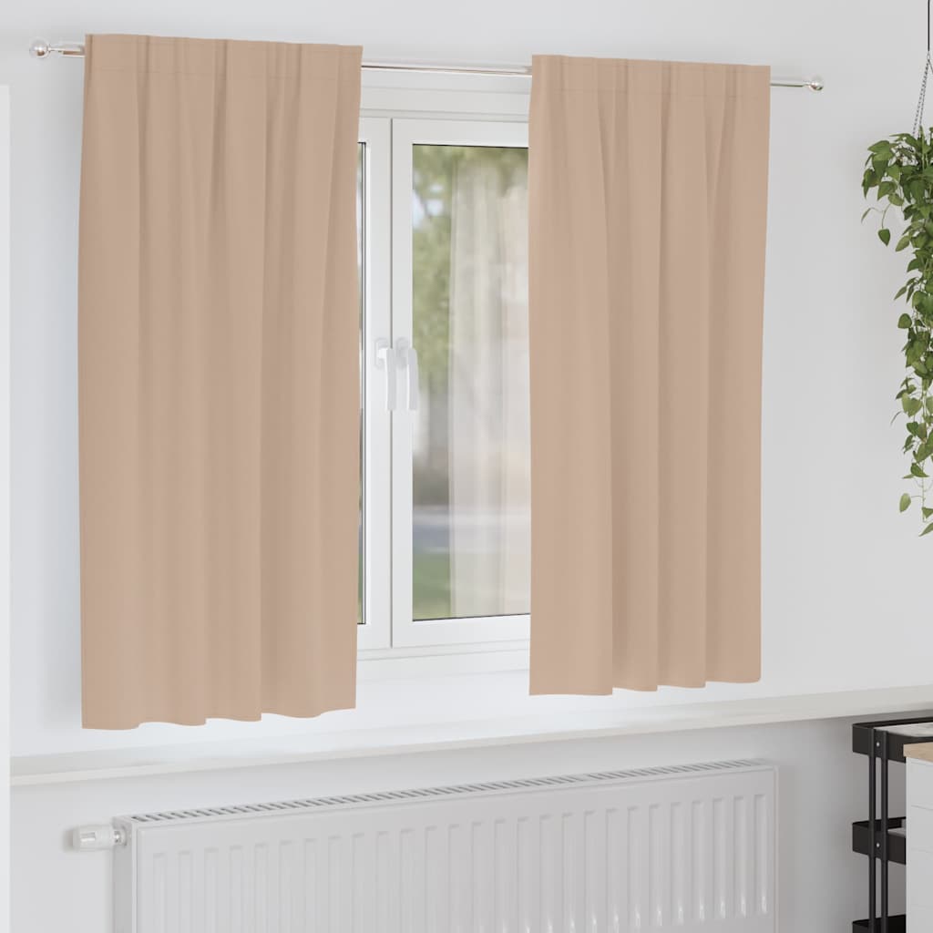 VidaXL rideaux occultants avec anneaux 2 pcs taupe 175 x 140 cm