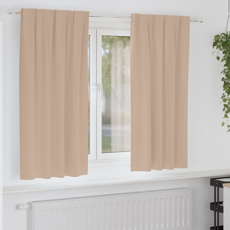 VidaXL rideaux occultants avec anneaux 2 pcs taupe 175 x 140 cm