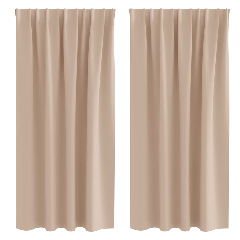 VidaXL rideaux occultants avec anneaux 2 pcs taupe 175 x 140 cm
